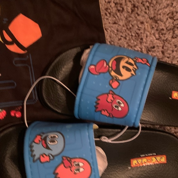 Pac-Man Pajama PJ set with slide sandals New! Kids Boys size 8 - Picture 3 of 6